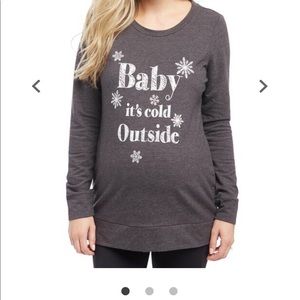 Motherhood Maternity Gray Holiday Sweatshirt
